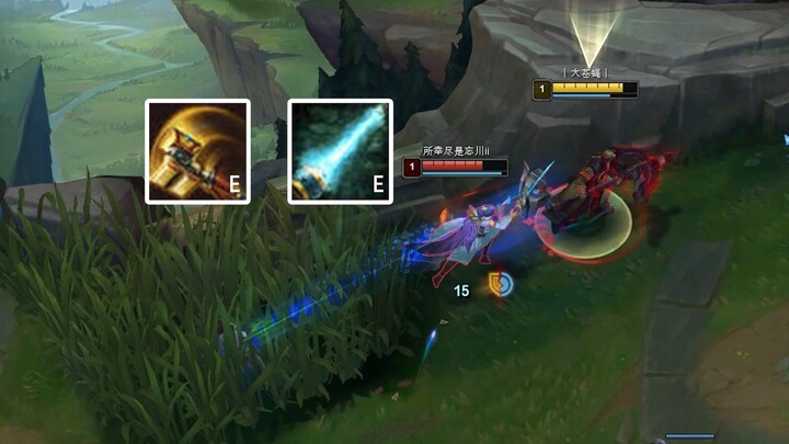 Jinx maxes E at level 1 and throws off the enemy top laner’s game plan.