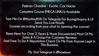 Pejman Ghadimi - Exotic Car Hacks course download