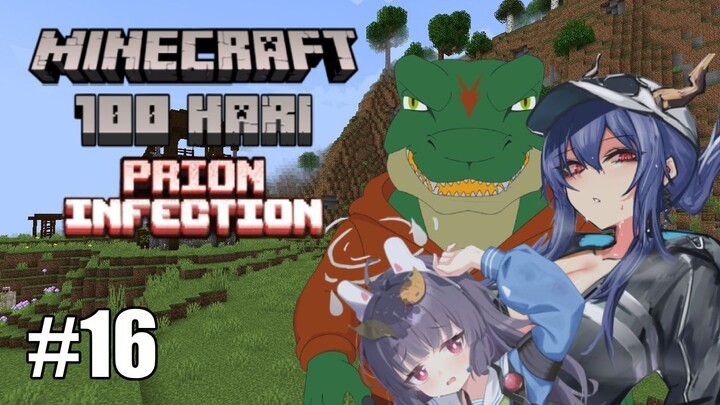 Ngewar di Base Pillager! Minecraft Indonesia 100 Hari Prion Infection Episode 16