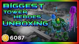 BIGGEST TOWER HEROES UNBOXING EVER!!! |Rare,Sparkle,Material,Basic Crates| Unboxed Mythic And legend