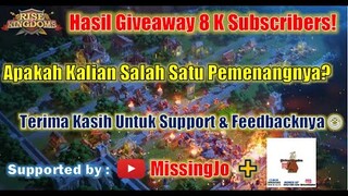 Pengumuman Pemenang GiveAway Awal Tahun 2021! Selamat Buat Para Pemenang! Rise of Kingdoms Indonesia