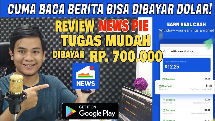 🔴 Review NEWS PIE Aplikasi Penghasil Uang Terbaru 2021 | Baca Berita dibayar 50 Dollar Paypall