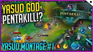 999 IQ YASUO MONTAGE IN WILD RIFT | LOL MOBILE YASUO MONTAGE - P0K3R