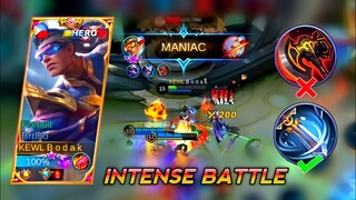 INTENSE BATTLE AGAINST PRO LING | TOP GLOBAL BRUNO BEST BUILD 2021 - MARKSMAN JUNGLE META