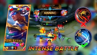 INTENSE BATTLE AGAINST PRO LING | TOP GLOBAL BRUNO BEST BUILD 2021 - MARKSMAN JUNGLE META