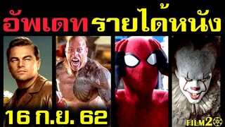 อัพเดทรายได้หนัง Spider Man - Hobbs &amp; Shaw - IT -  Once Upon a Time in Hollywood อื่นๆ ณ 16 ก.ย. 62