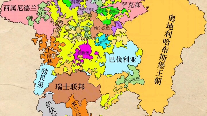 Các quốc gia chủ chốt trong Đế quốc La Mã Thần thánh năm 1618 (một phần)