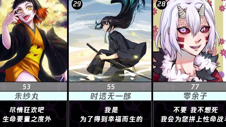 【花札物语】《鬼灭之刃》无线列车篇之前，漫画角色人气投票第一回