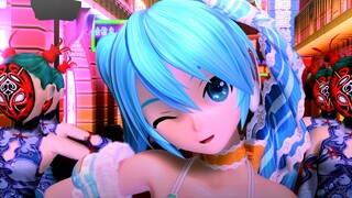 4K画质~【MIKU橙花公主】世末舞厅 中文字幕版【初音未来+巡音 泳装荷官】【歌姬计划PV】