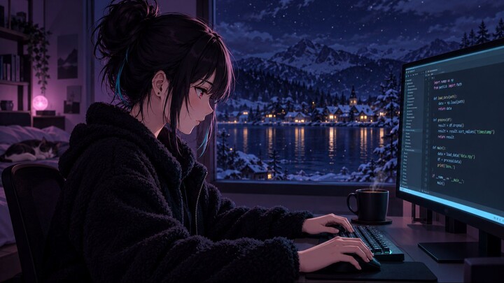 雪夜专注 LoFi ❄️｜编程・学习・工作背景音乐｜1小时纯音乐