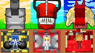 TÔ GÀ THỬ THÁCH 24H XÂY HẦM BÍ MẬT QUỶ CƯA QUỶ SÚNG VÀ QUỶ MÁU TRONG MINECRAFT*XÂY HẦM CHAINSAW MAN