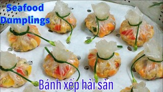 BÁNH XẾP HẢI SẢN - Cách làm bánh xếp hải sản thơm ngon, đẹp mắt từ bánh tráng Việt Nam |TraMyCooking