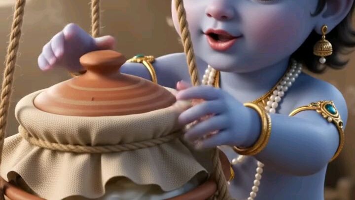 🦚 Lord Krishna Stealing Butter | The Cutest Divine Leela ❤️🙏