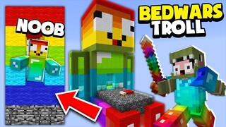 KHANG HACK BEDWARS NOOB T GAMING VÀ VŨ KHÍ GIÁP CẦU VỒNG TROLL NOOB TEAM *BEDWARS NOOB T GAMING