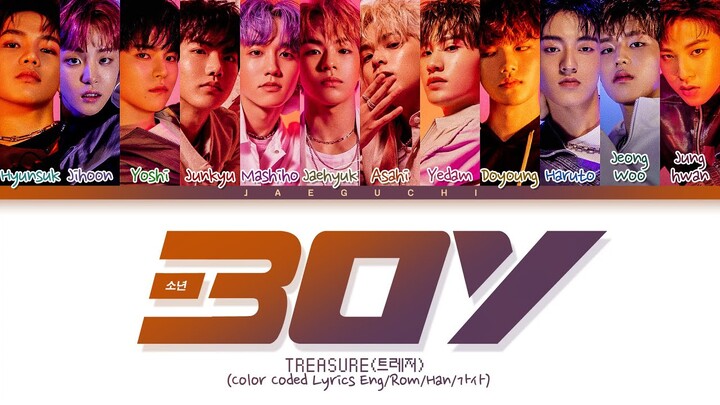 TREASURE 'BOY' Lyrics (트레저 BOY 가사) (Color Coded Lyrics)
