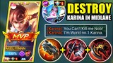 YIN VS PHILIPPINES NO.1 KARINA | YIN BEST BUILD TO COUNTER PRO KARINA IN MIDLANE | MOBILE LEGENDS