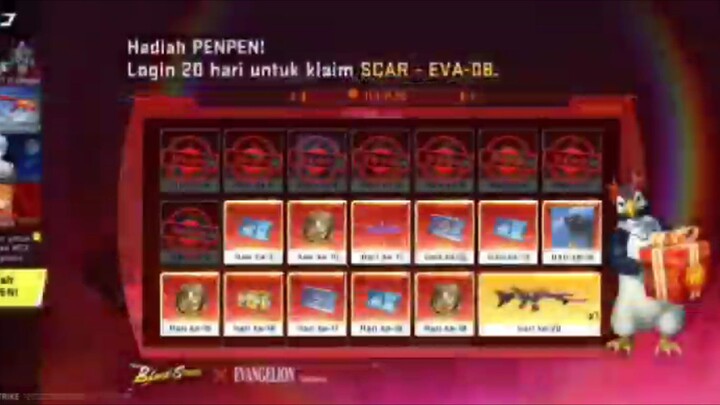 Review Skin Scar Hadiah Dari Event Evanglion - Blood Strike Gameplay