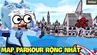 MAP PARKOUR RỘNG NHẤT TRONG MINI WORLD MEOWPEO KINH NHẠC VỚI MAP SIÊU TO KHỔNG LỒ