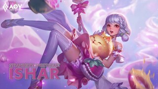 SO CUTE!!! - Ishar Sweet Strawberry Skin Spotlight - Garena AOV (Arena of Valor)