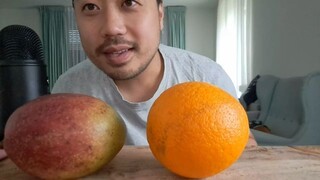 ASMR SWEET & JUICY MANGO + ORANGE  🥭🍊 - EATING SOUNDS