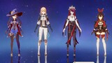 Genshin Impact 2.4 forced to change the costumes of the four female characters, before and after the change