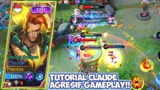 TUTORIAL CLAUDE GOLD LANE SOLO RANK AUTO WIN STREAK!! TOP GLOBAL CLAUDE -MLBB