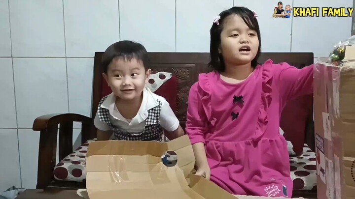 Unboxing ondel ondel giveaway dari Gavin Rafa @Khafi family