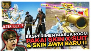 EKSPERIMEN MASUK ROOM GLOBAL PAKAI XSUIT DAN SKIN AWM BARU , RANDOM LANGSUNG TERKEJUT - PUBG MOBILE