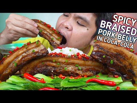 SPICY BRAISED PORK BELLY IN COCA-COLA MUKBANG | Collab W/ @Cuisenery