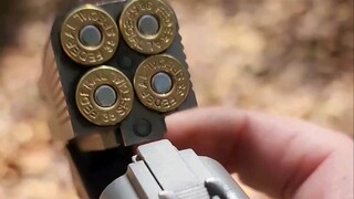 Fun fact: The cop can only hold four rounds.