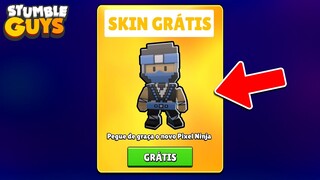 PEGUE AGORA DE GRAÇA A NOVA SKIN DO NINJA PIXEL NO STUMBLE GUYS