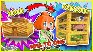 NHÀ MÔ HÌNH 1K VS 100K BẰNG TỔ ONG KHỦNG | THỬ THÁCH NOOB KAMUI XÂY NHÀ HERO TEAM TRONG MINI WORLD