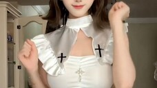 WHITE NUN DRESS