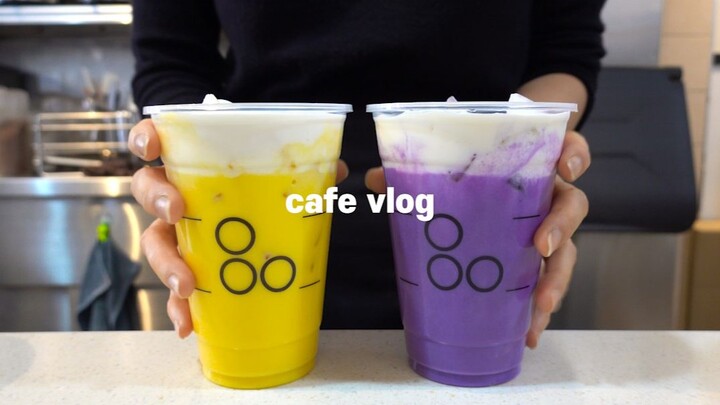 vely vlog│💜😴 A cozy winter café vlog to help you unwind 😴💜│Beverage-making video│80s Tea│cafe vlog│c