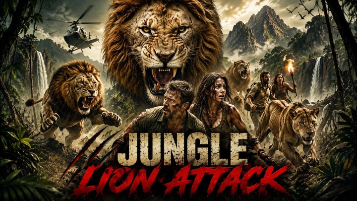 Jungle Lion Attack 🦁🌿 | Terrifying Animal Survival Movie 🎬🔥