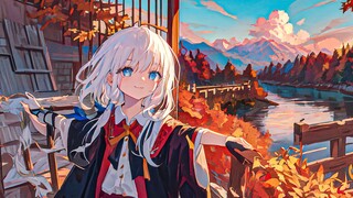 【NovelAI】油画风格绘画——流浪少女站在地球之顶俯视满江红