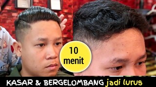 cara melemaskan dan meluruskan rambut | bergelombang dan kasar