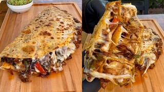 Grilled chicken and cheese tacos—packed with calories = brimming with joy!