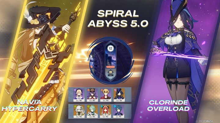 Spiral Abyss 5.0 Navia Hypercarry & Clorinde Overload | Genshin Impact