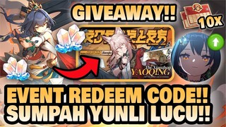 EVENT REDEEM CODE!! Serius Yunli Lucu Banget!! +GIVEAWAY 🤔 | Honkai: Star Rail