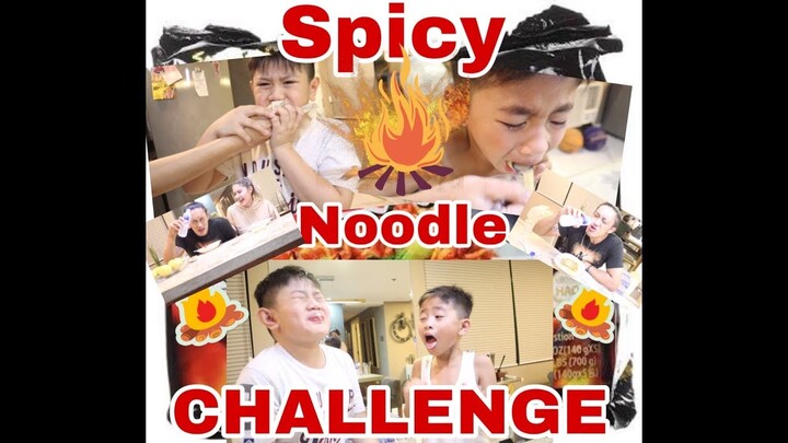 Kids Tried Spicy Noodle Challenge with Extra Frog (Este Hot Hahaha)