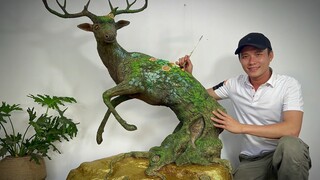 只从树根中“长出来”的鹿|自然与艺术的结合