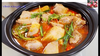 Khi nấu với Sườn Heo, Món ăn này ngon hơn Lẩu VỊT NẤU CHAO rất nhiều, Ribs Hot Pot by Vanh Khuyen