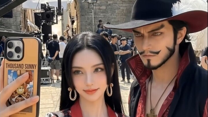 AI One Piece: Empress Hancock Takes a Selfie with the Seven Warlords of the Sea