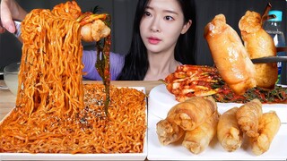 핵바삭 통대창 🔥 핵불닭 3봉 🔥 파김치 먹방 ASMR MUKBANG | Super Crispy Beef Intestines (Daechang) Nuclear Fire Noodle