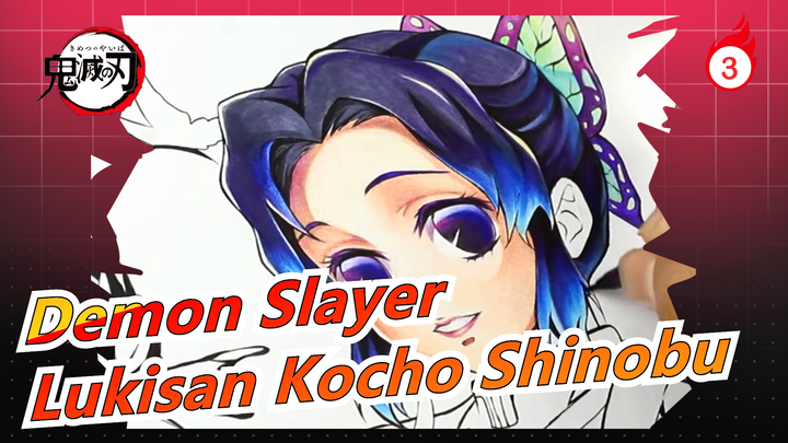 [Demon Slayer] Lukis Kocho Shinobu Dgn Youtube Pro/Proses Melukis (draft-warna)/Pensil Warna_3