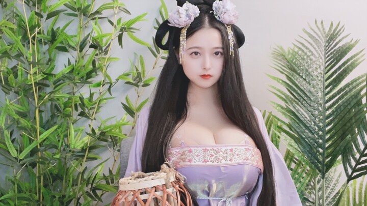 Magnificent purple traditional Hanfu in ancient style