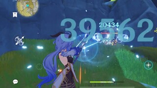 What panel does Amos Ganyu need to get 6w without buffs?