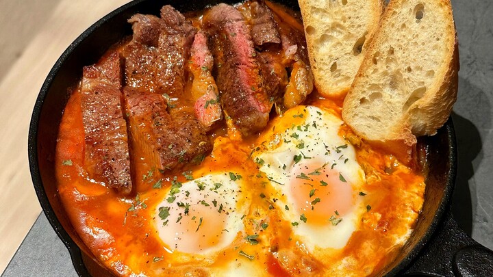【What’s for Dinner Tonight】Steak with North African Eggs