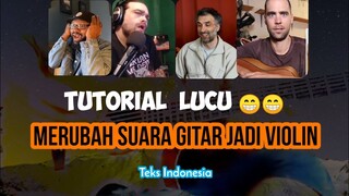 Tutorial Lucu Cara 😁 Merubah Suara Gitar Jadi Violin | Alip Ba Ta Reaction | Sub Indonesia